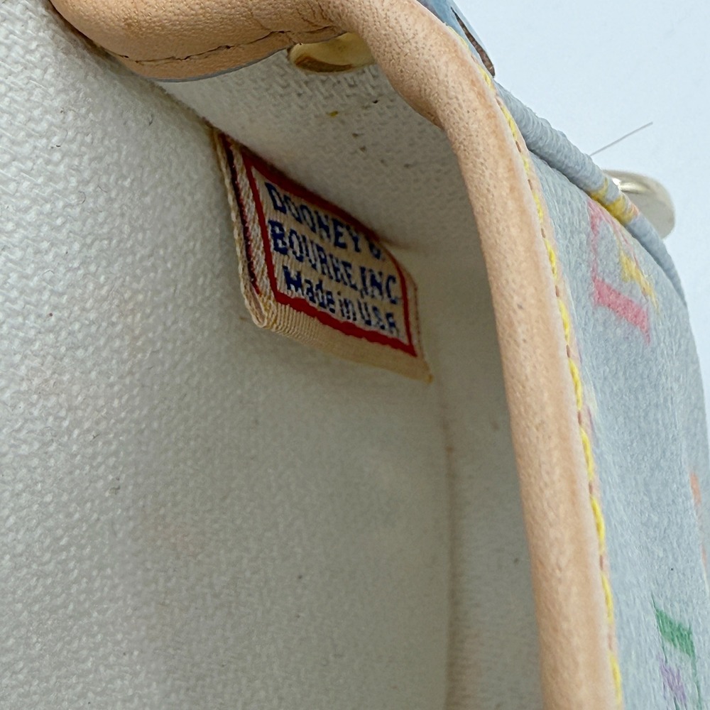 Dooney & Bourke Rainbow Monogram Blue Coated Canvas Wristlet Pouch - Picture 4 of 9